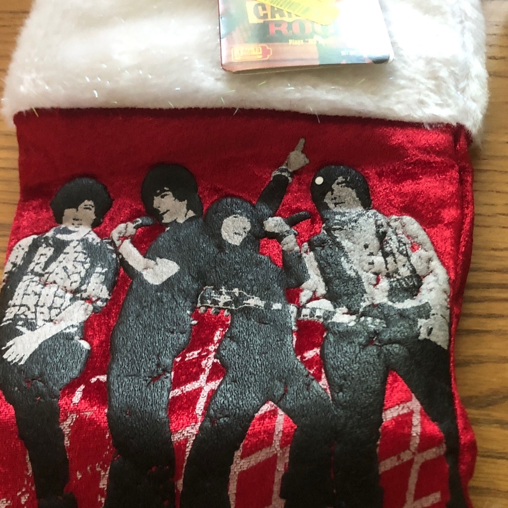 Red Velvet Holiday Stocking with Band Silhouette